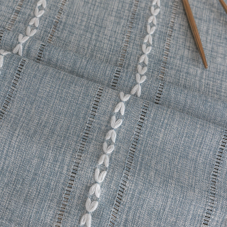 Mantel lino algodón con borlas · Mantel rectangular decorativo