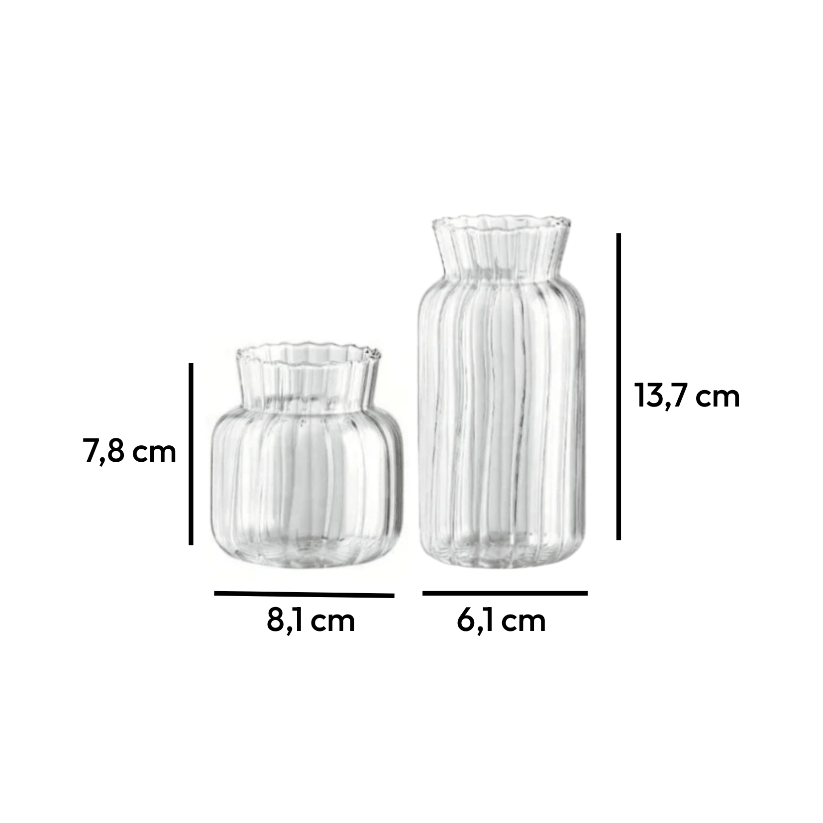 Florero Crystal Reed · Vidrio transparente