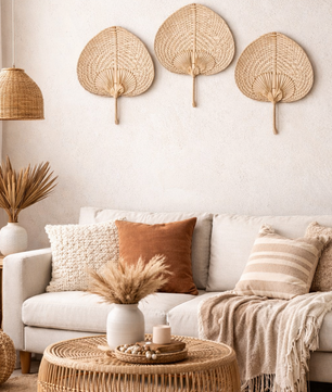 Abanico tejido Aria Palm · Hecho a mano en bambú