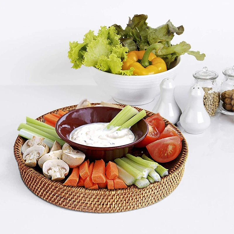 Cesta de mimbre tejida a mano, cesta de fruta, té, aperitivos, pan, caja de almacenamiento Rectangular para cosméticos, suministros de cocina para el hogar
