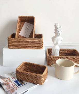 Canasto tejido rectangular Harbor Weave · Organizador multiuso