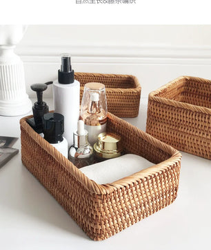 Canasto tejido rectangular Harbor Weave · Organizador multiuso