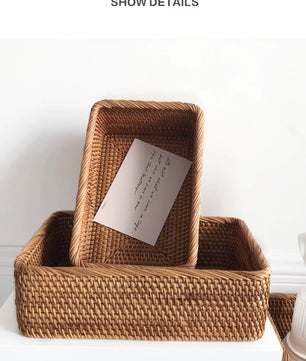 Canasto tejido rectangular Harbor Weave · Organizador multiuso