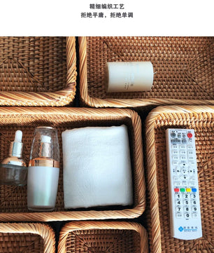 Canasto tejido rectangular Harbor Weave · Organizador multiuso