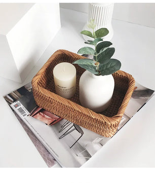 Canasto tejido rectangular Harbor Weave · Organizador multiuso