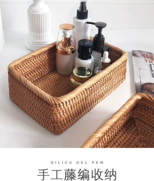 Canasto tejido rectangular Harbor Weave · Organizador multiuso