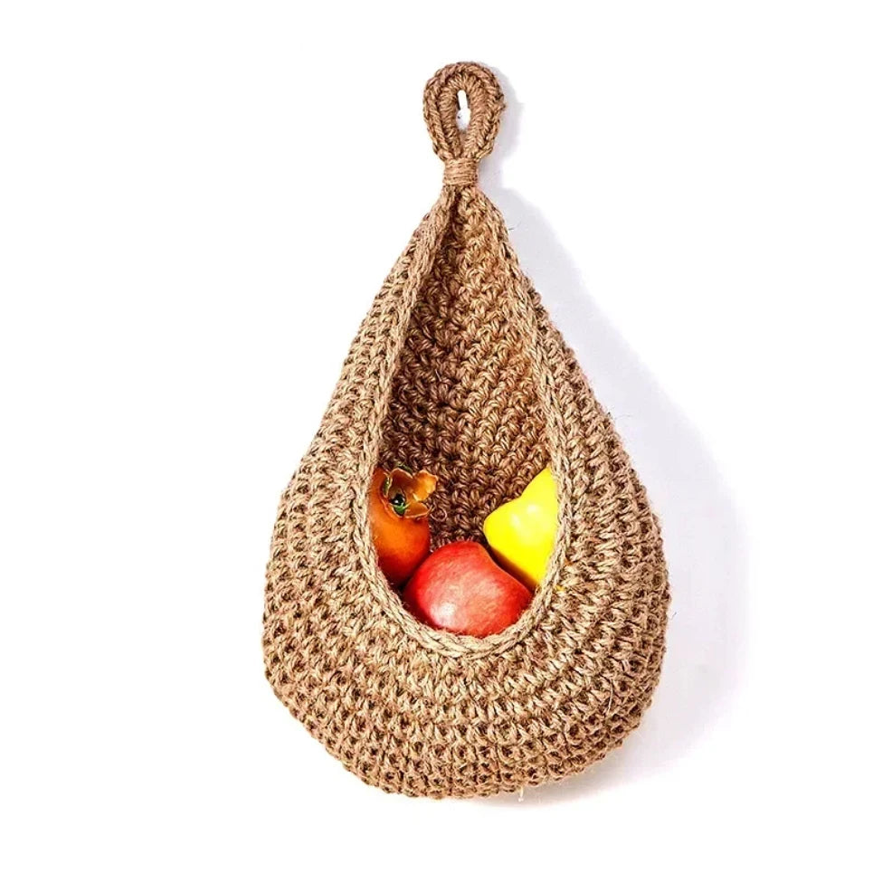 Cesta organizadora de frutas y verduras para colgar en la pared, contenedor decorativo para cocina, montaje en jardín, pared, planta, flor, cebolla, almacenamiento
