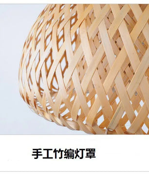 2025 Lámparas colgantes de bambú tejidas a mano estilo chino lámparas colgantes tejidas 26 cm restaurante decoración del hogar accesorios de iluminación caliente