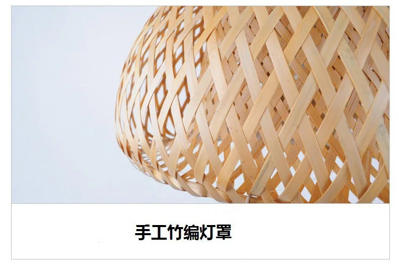 2025 Lámparas colgantes de bambú tejidas a mano estilo chino lámparas colgantes tejidas 26 cm restaurante decoración del hogar accesorios de iluminación caliente