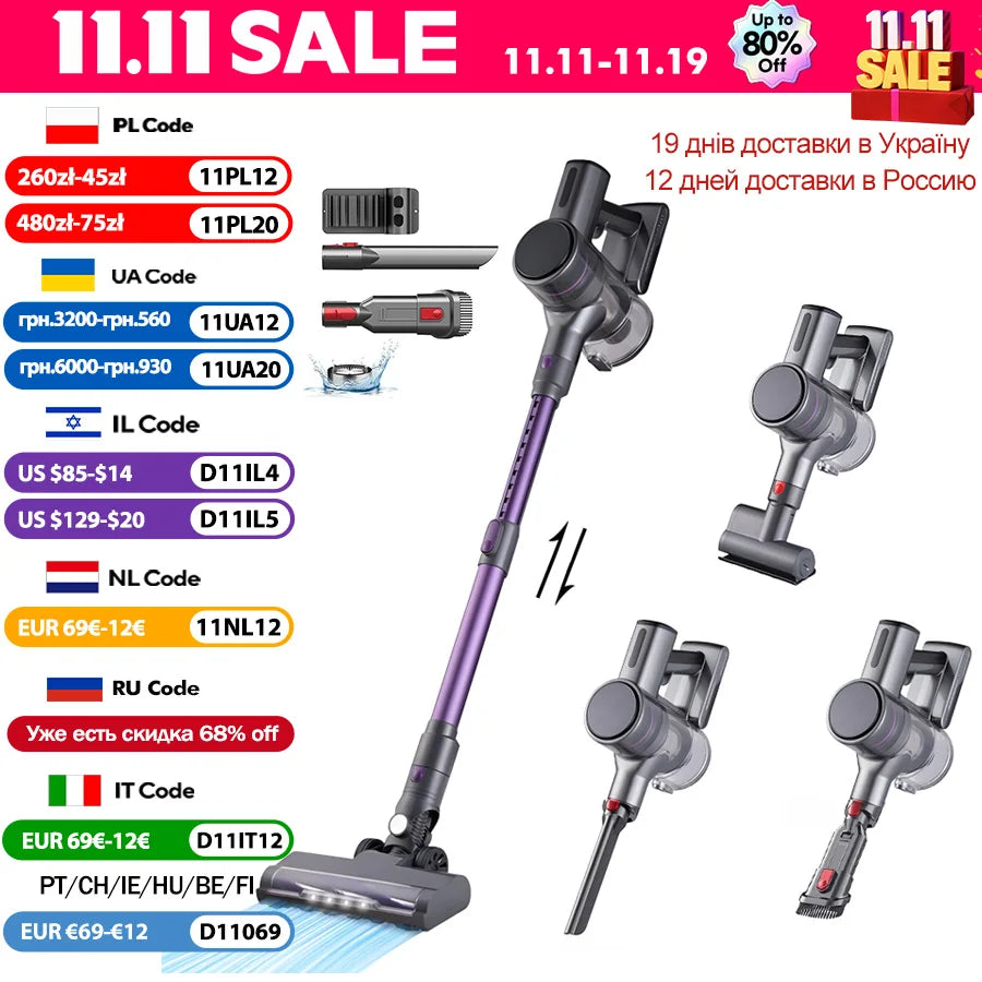 Armo V14 Aspiradora portátil inalámbrica 250W 30kpa potente aspiradora eléctrica de cuatro en uno aspiradora eléctrica sin cuerda aspiradora antiparasitario para automóviles domésticos 1.2l taza de polvo ajustable tubo