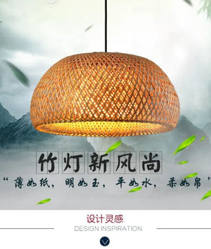 2025 Lámparas colgantes de bambú tejidas a mano estilo chino lámparas colgantes tejidas 26 cm restaurante decoración del hogar accesorios de iluminación caliente