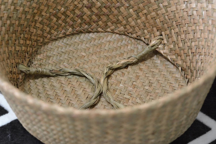 Cesta de mimbre de algas marinas, maceta colgante de ratán, maceta para ropa sucia, cesta de almacenamiento para ropa sucia WF1015