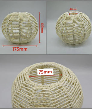 Pantalla de lámpara colgante Canyon Weave Paper Rattan-Style · Vintage rústica