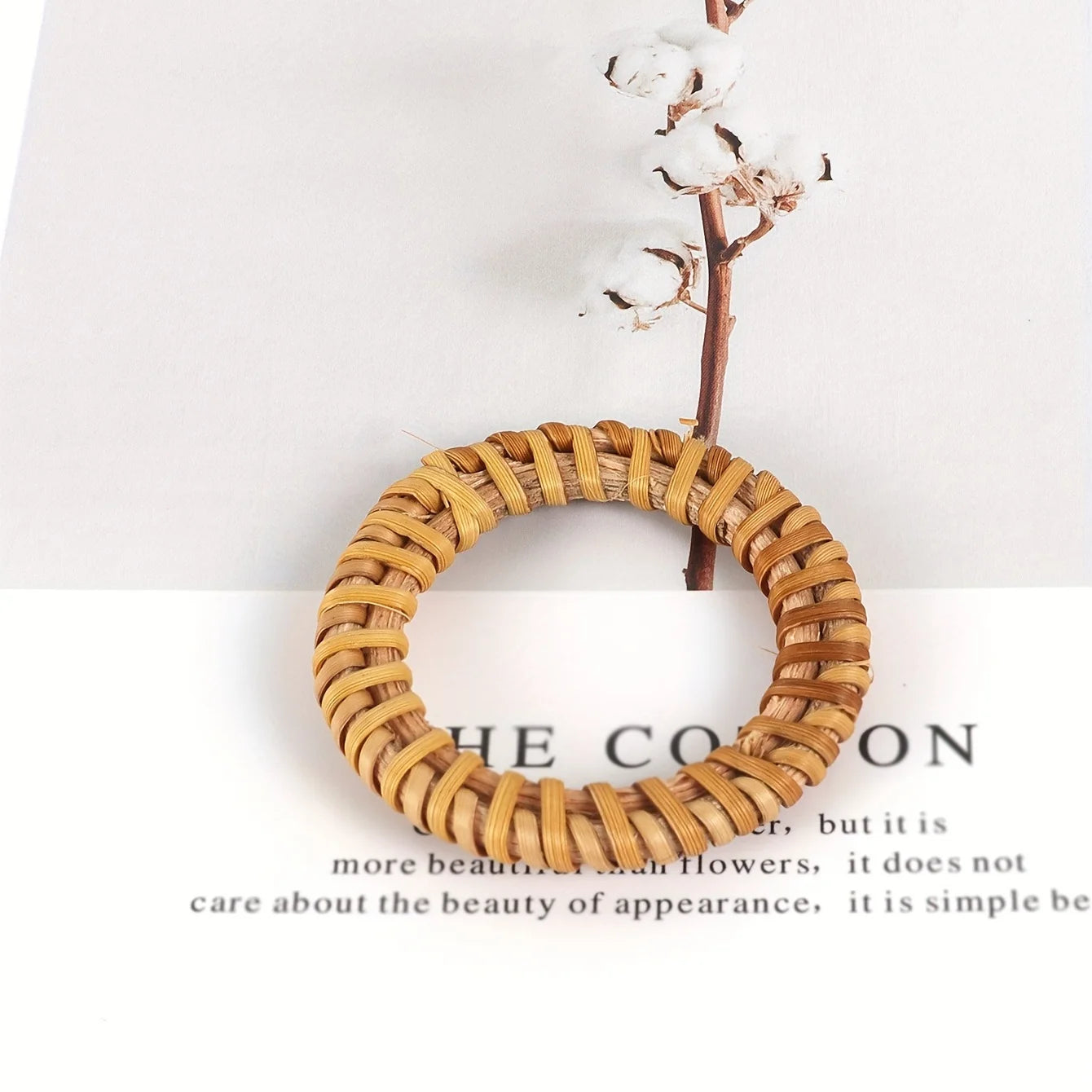 Anillo de servilleta transfronterizo, nueva hebilla de servilleta tejida de madera, anillo de servilleta de ratán creativo, mesa de restaurante de Hotel Amazon