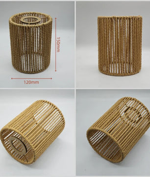 Pantalla de lámpara colgante Canyon Weave Paper Rattan-Style · Vintage rústica