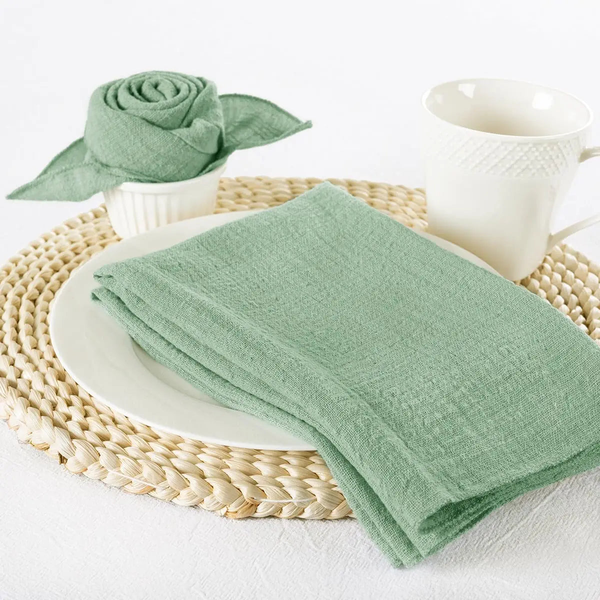 SoftHue Servilletas de algodón 32×32 cm · Set de 6 piezas reutilizables