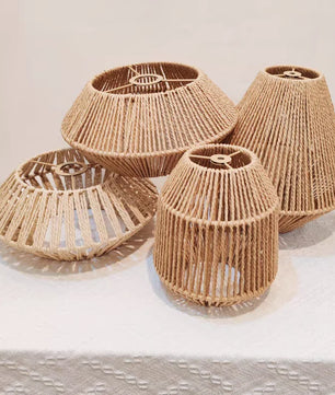 Pantalla de lámpara colgante Canyon Weave Paper Rattan-Style · Vintage rústica
