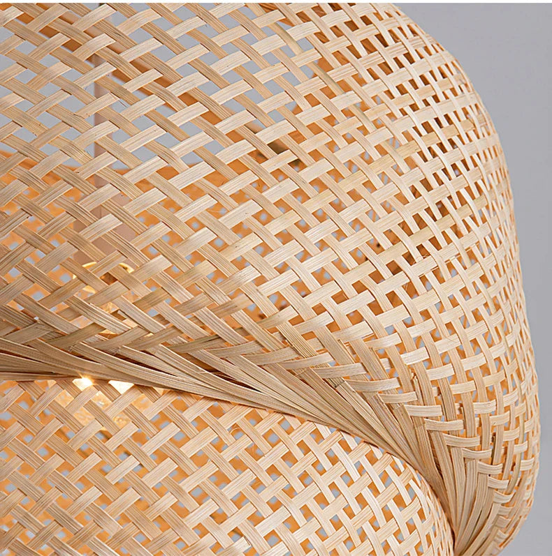 LoomLayer Pantalla de lámpara colgante · Bambú tejido natural