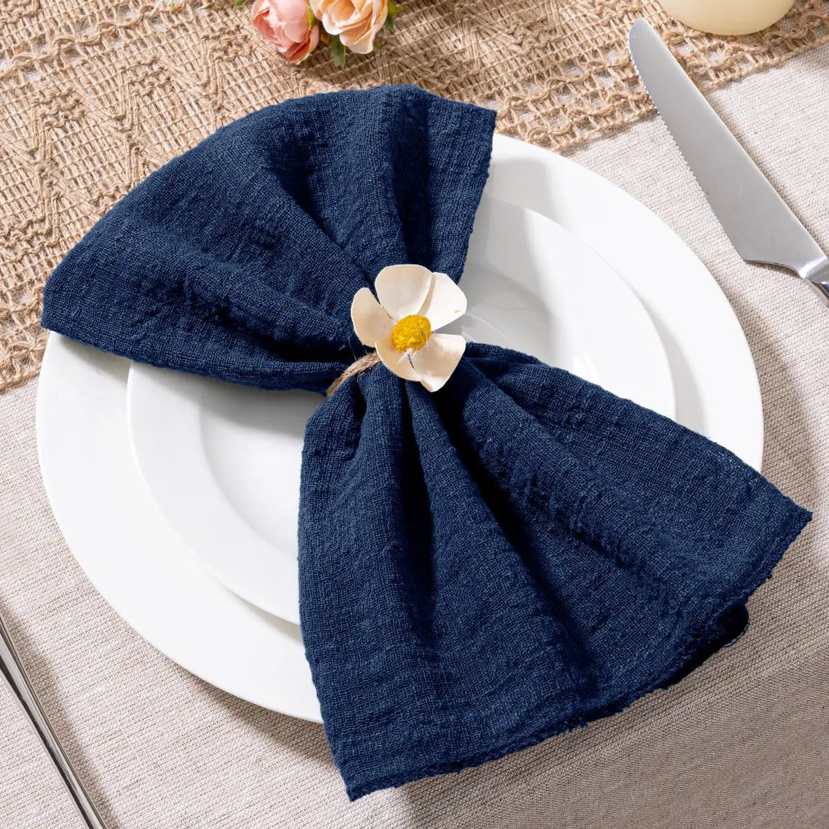 SoftHue Servilletas de algodón 32×32 cm · Set de 6 piezas reutilizables