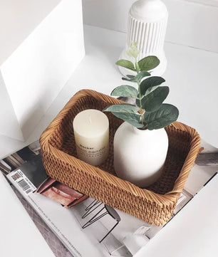 Canasto tejido rectangular Harbor Weave · Organizador multiuso