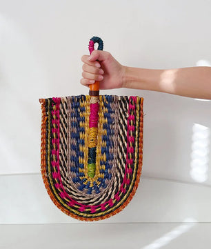 Abanico tejido de algas marinas para decoración de pared, abanico de paja de mano resistente, estilo nórdico, africano, portátil, ideal para fiesta