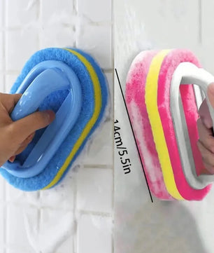 CleanGrip Scrub · Esponja de limpieza con mango · Superficie multiuso