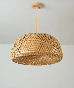 LoomLayer Pantalla de lámpara colgante · Bambú tejido natural