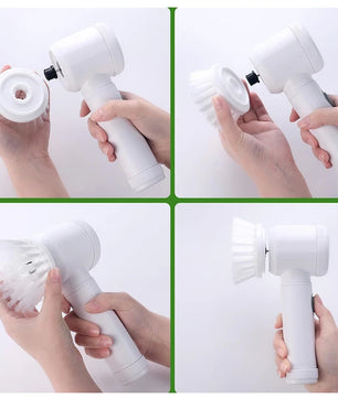 Helium Flash Brush Cepillo eléctrico multiuso inalámbrico · 5 cabezales intercambiables