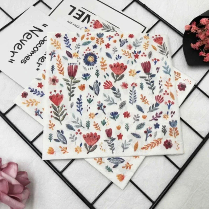 Servilletas Bloom & Brunch · 16,5 x 16,5 cm en papel premium