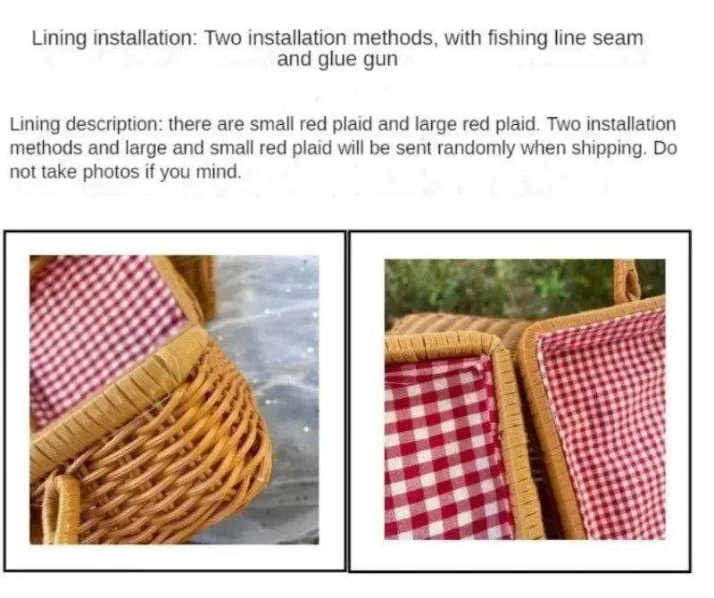 Maleta de mimbre Retro hecha a mano, cesta de almacenamiento de mimbre para Picnic, viaje, Camping, comida, aperitivos, contenedor de equipaje, maleta tejida de paja