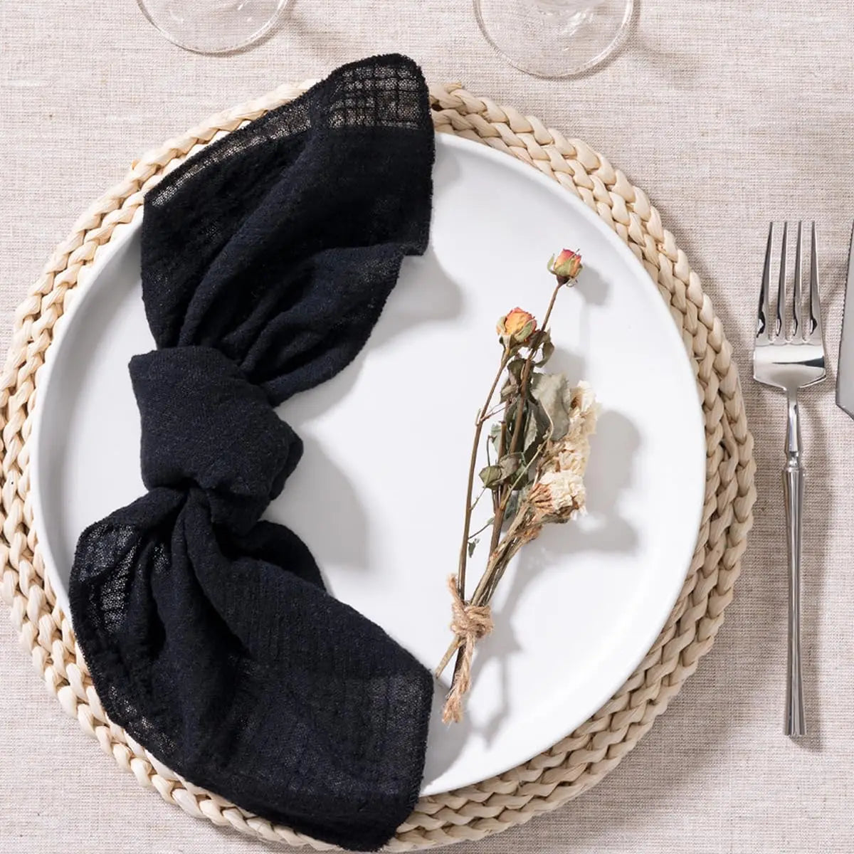 SoftHue Servilletas de algodón 32×32 cm · Set de 6 piezas reutilizables