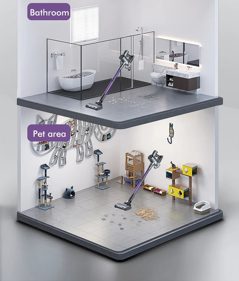 Armo V14 Aspiradora portátil inalámbrica 250W 30kpa potente aspiradora eléctrica de cuatro en uno aspiradora eléctrica sin cuerda aspiradora antiparasitario para automóviles domésticos 1.2l taza de polvo ajustable tubo