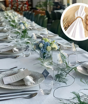 Anillo de servilleta transfronterizo, nueva hebilla de servilleta tejida de madera, anillo de servilleta de ratán creativo, mesa de restaurante de Hotel Amazon