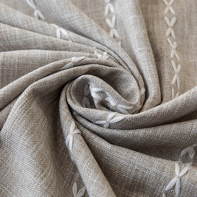 Mantel lino algodón con borlas · Mantel rectangular decorativo