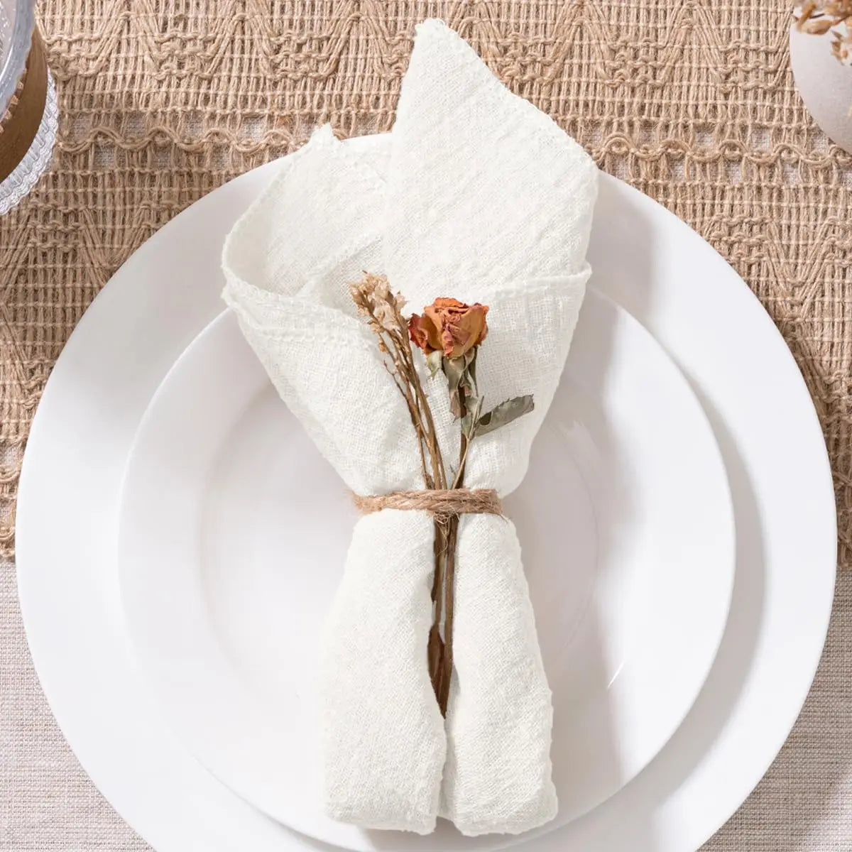 SoftHue Servilletas de algodón 32×32 cm · Set de 6 piezas reutilizables