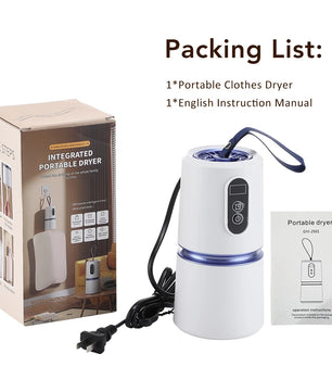 WarmShell Secador de ropa portátil · Manos libres con enchufe chileno