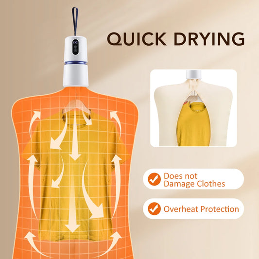 WarmShell Secador de ropa portátil · Manos libres con enchufe chileno