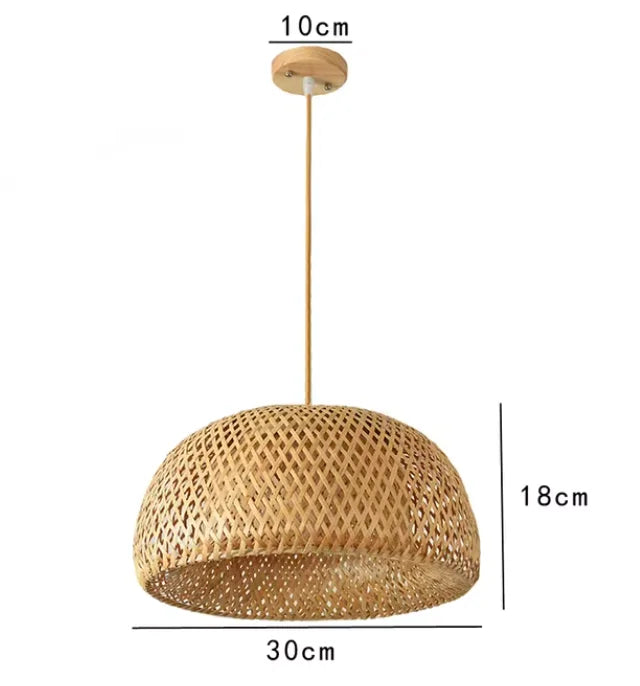 LoomLayer Pantalla de lámpara colgante · Bambú tejido natural