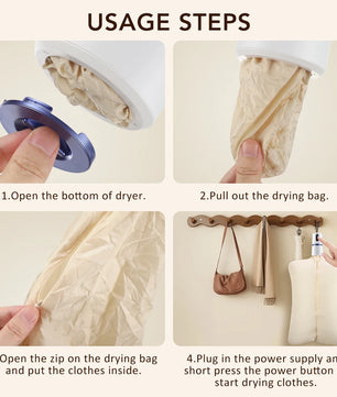 WarmShell Secador de ropa portátil · Manos libres con enchufe chileno