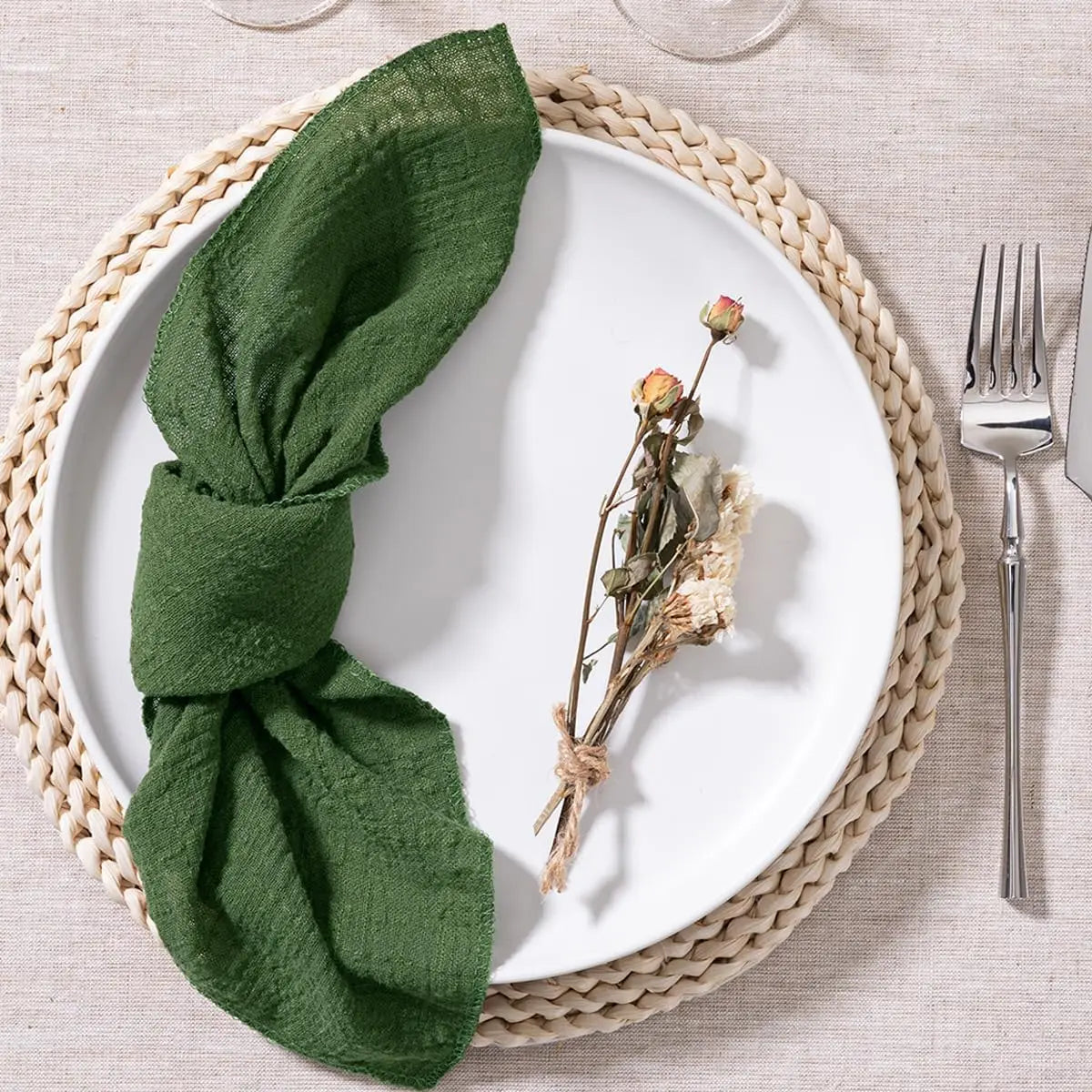 SoftHue Servilletas de algodón 32×32 cm · Set de 6 piezas reutilizables