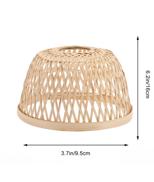 Pantalla de bambú claro para lámpara