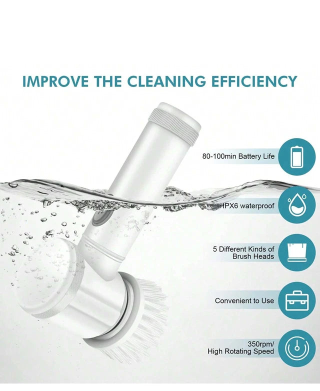 Cepillo de limpieza eléctrico multiusos, utensilios de cocina, cepillos para el cabello, escoba de baño, inodoro, fregonas giratorias inalámbricas para el hogar