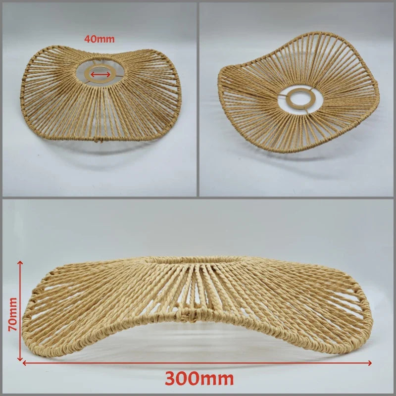 Pantalla de lámpara colgante Canyon Weave Paper Rattan-Style · Vintage rústica