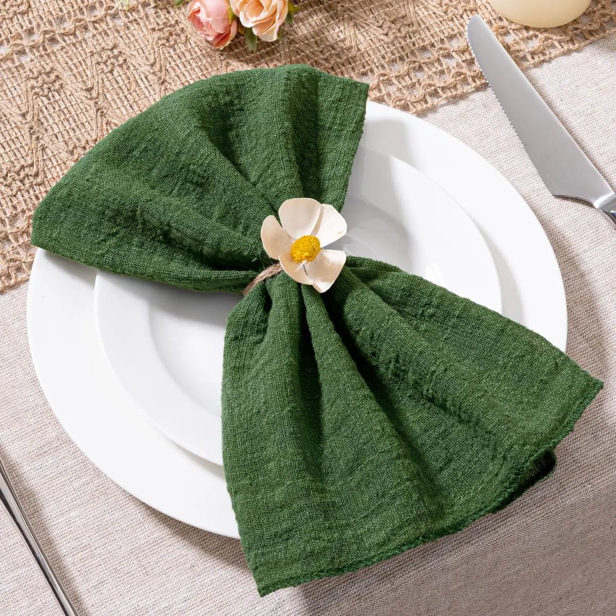 SoftHue Servilletas de algodón 32×32 cm · Set de 6 piezas reutilizables