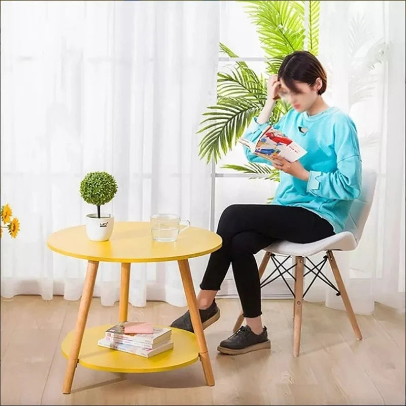 Mesita de noche mesa redonda 2 Nivelecapa mesa centro 50×40cm