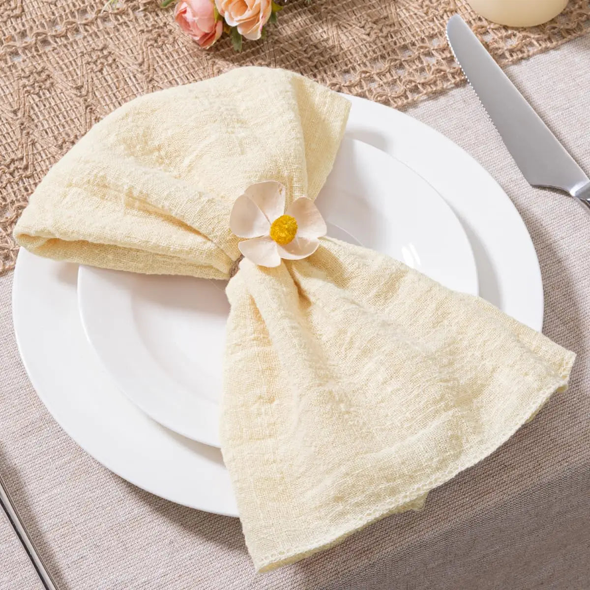 SoftHue Servilletas de algodón 32×32 cm · Set de 6 piezas reutilizables