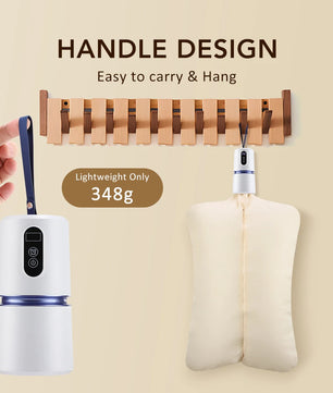 WarmShell Secador de ropa portátil · Manos libres con enchufe chileno