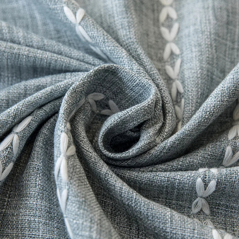 Mantel lino algodón con borlas · Mantel rectangular decorativo