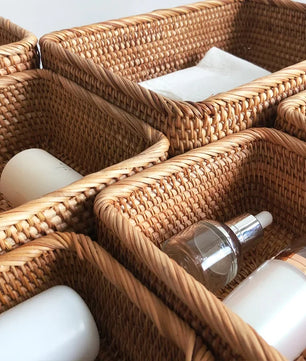 Canasto tejido rectangular Harbor Weave · Organizador multiuso