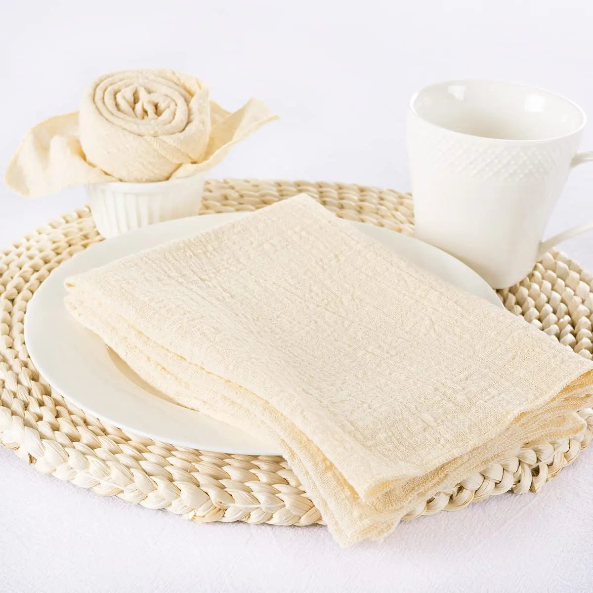 SoftHue Servilletas de algodón 32×32 cm · Set de 6 piezas reutilizables